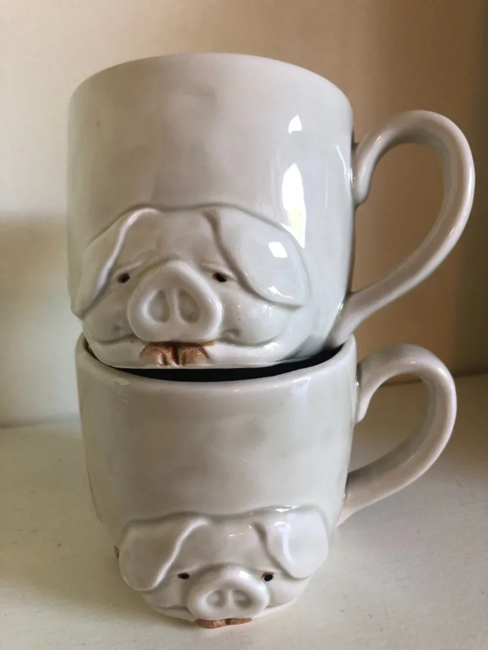 Fitz and Floyd Porky Pig Pitcher and Mugs